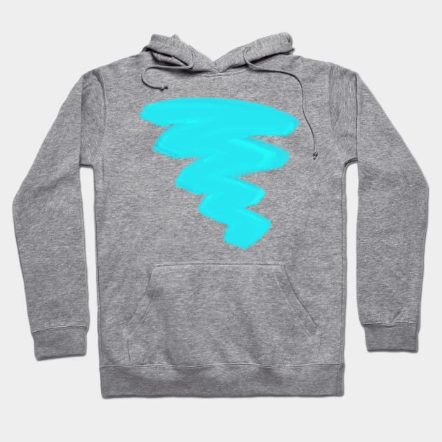 Abstract Neon Cyan Brush Stroke Hoodie by AbstractIdeas